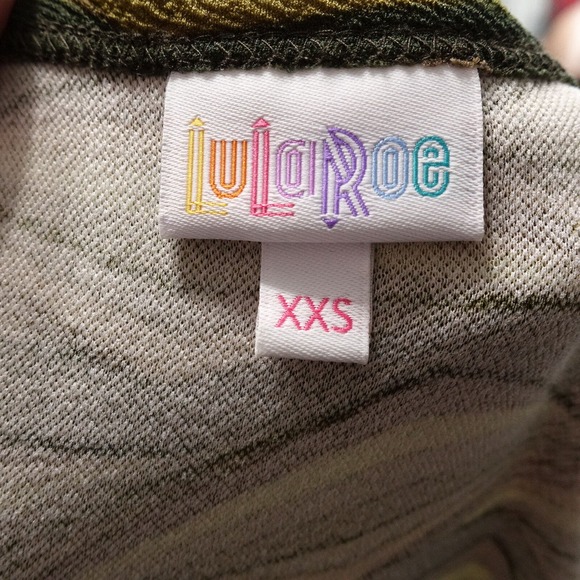 NWT LULAROE NICOLE GREEN SHORT SLEEVE DRESS WOMENS SIZE XXS 2XS NEW! - Picture 7 of 10